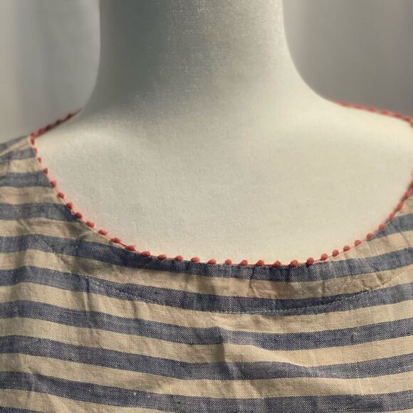 COPY - J.jill love linen 💯% striped embroidered top S petite - Picture 4 of 8